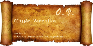 Oltyán Veronika névjegykártya